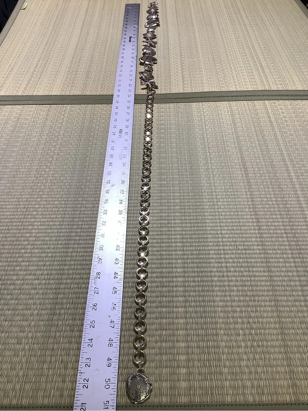 Chico’s Silver Sea Life Charm Chain Belt